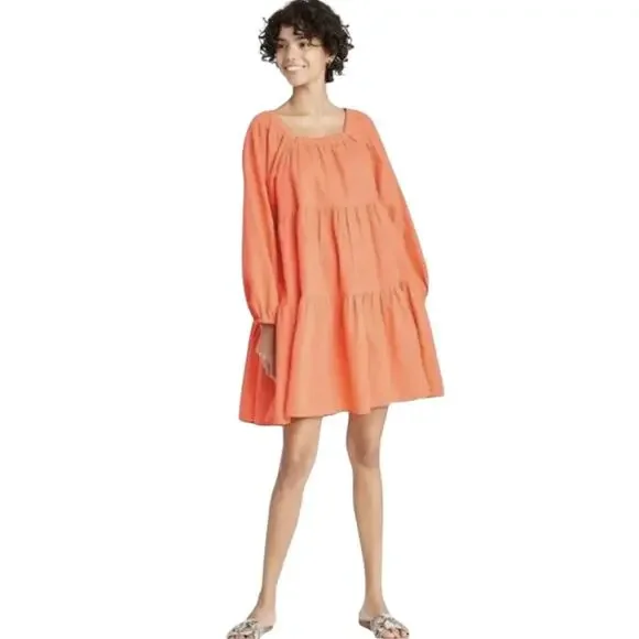 strapless open back dress Orange Puffy Girl Dress  Ellie Dresses